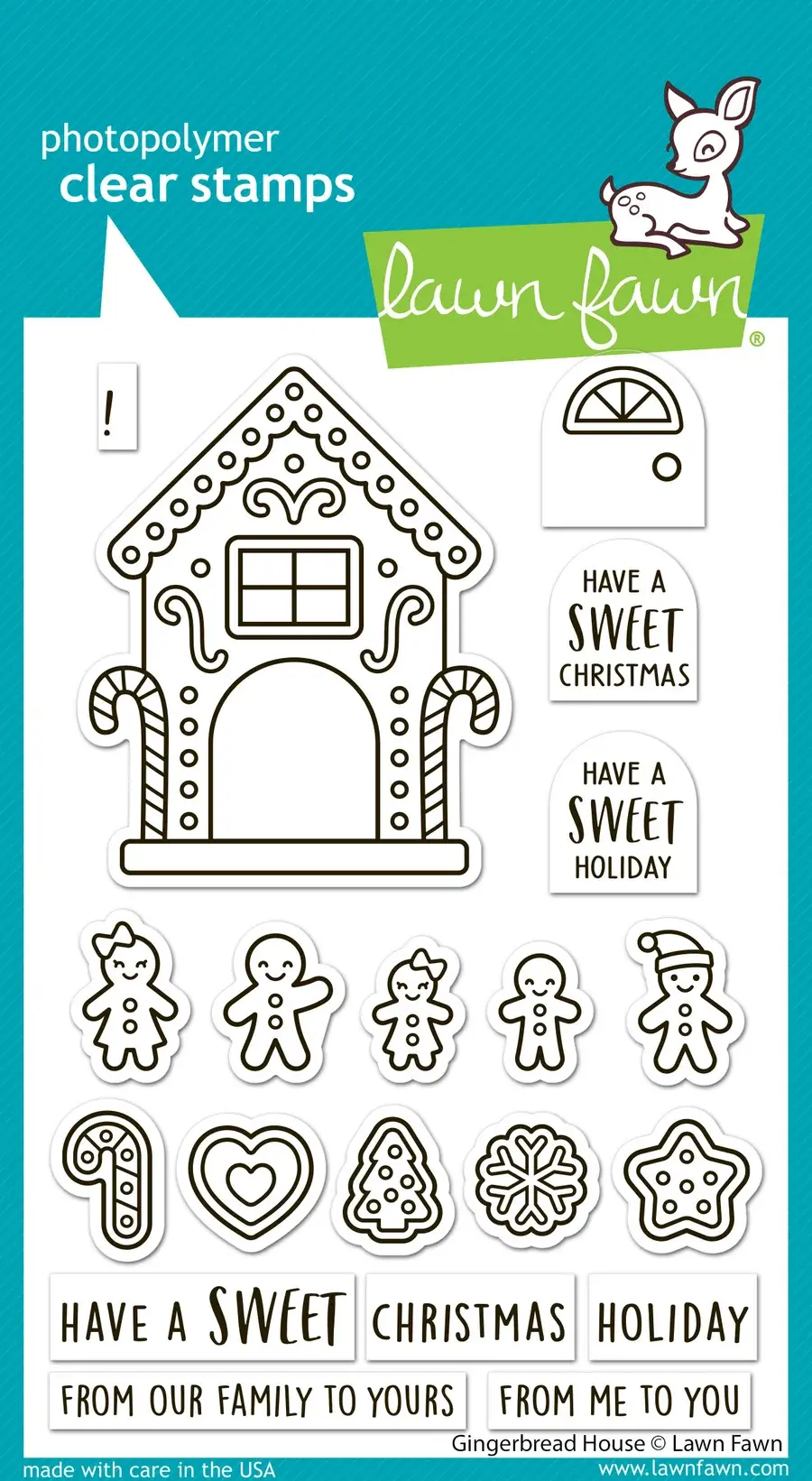 LAWN FAWN LAWN FAWN GINGERBREAD HOUSE CLEAR STAMP SET