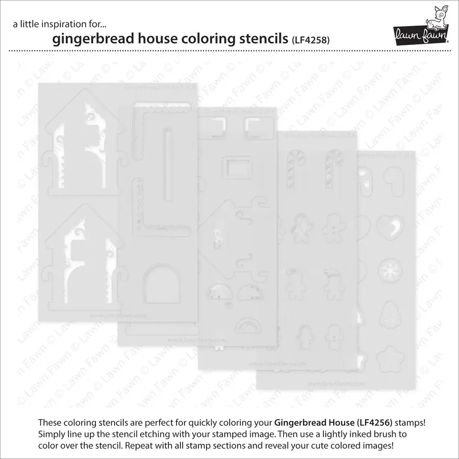 LAWN FAWN LAWN FAWN GINGERBREAD HOUSE COLORING STENCIL SET