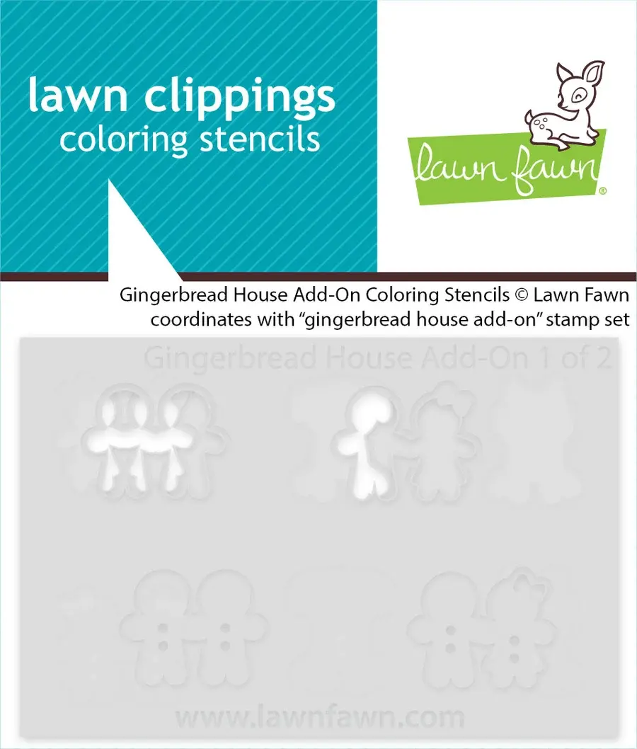 LAWN FAWN LAWN FAWN GINGERBREAD HOUSE ADD-ON COLORING STENCIL SET