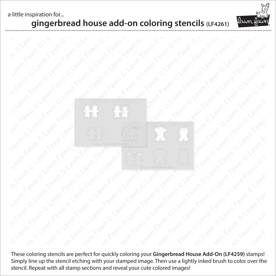 LAWN FAWN LAWN FAWN GINGERBREAD HOUSE ADD-ON COLORING STENCIL SET