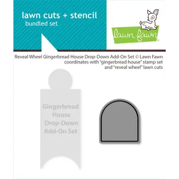 LAWN FAWN LAWN FAWN REVEAL WHEEL GINGERBREAD HOUSE DROP-DOWN ADD-ON DIE AND STENCIL SET
