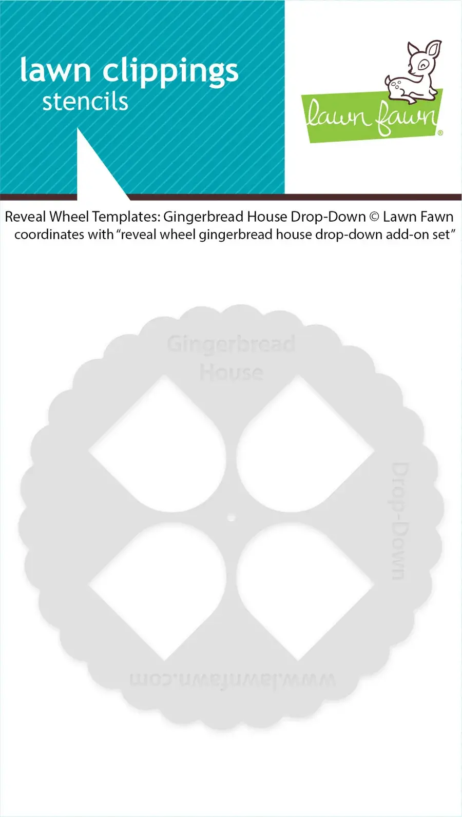 LAWN FAWN LAWN FAWN REVEAL WHEEL TEMPLATES: GINGERBREAD HOUSE DROP-DOWN STENCIL