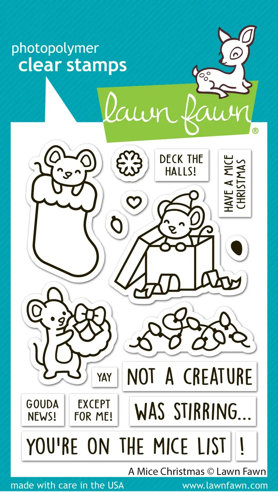 LAWN FAWN LAWN FAWN A MICE CHRISTMAS CLEAR STAMP SET