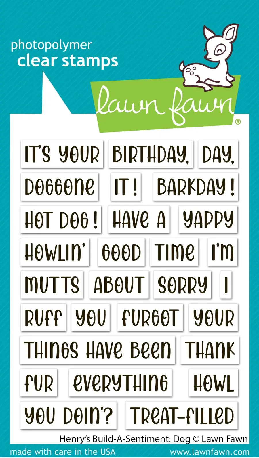 LAWN FAWN LAWN FAWN HENRY'S BUILD-A-SENTIMENT: DOG CLEAR STAMP SET