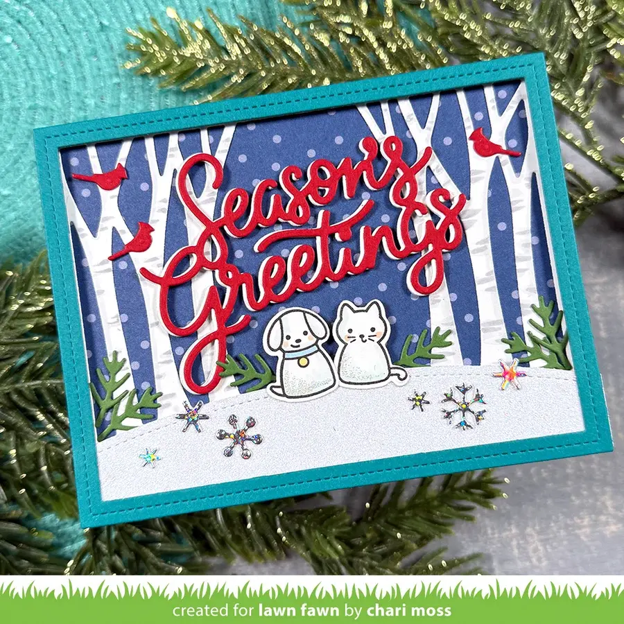 LAWN FAWN LAWN FAWN GIANT SEASON'S GREETINGS DIE