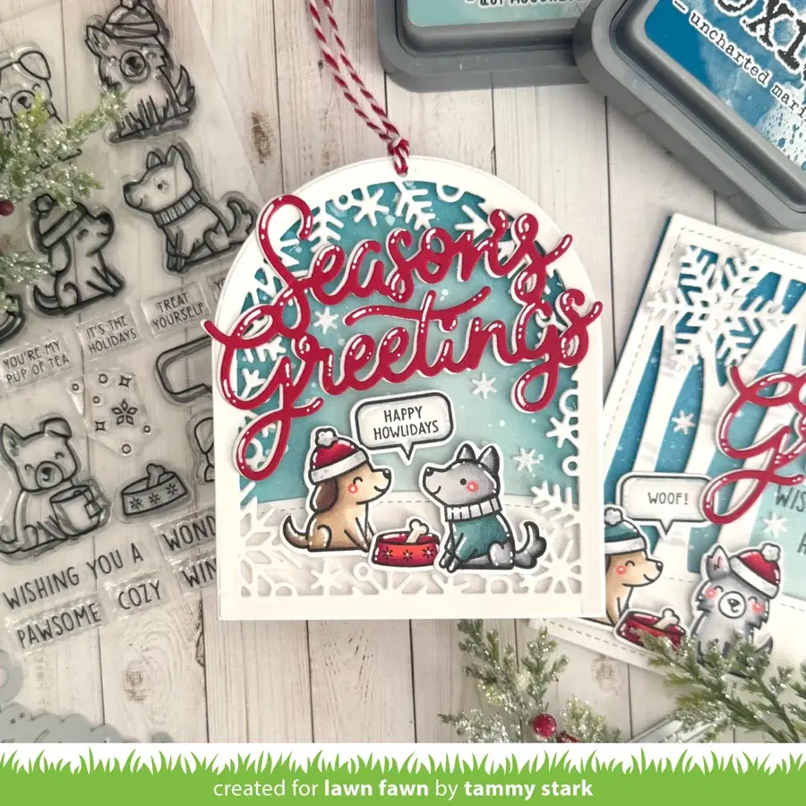 LAWN FAWN LAWN FAWN GIANT SEASON'S GREETINGS DIE