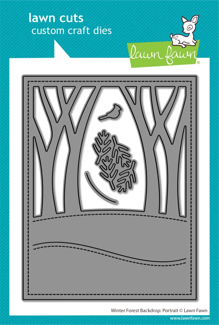 LAWN FAWN LAWN FAWN WINTER FOREST BACKDROP: PORTRAIT DIE
