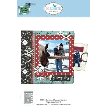 ELIZABETH CRAFT DESIGNS ELIZABETH CRAFT DESIGNS EVERYDAY MEMORIES COMFY COZY ROUNDED CORNER SQUARE PAGE ASSORTMENT DIE SET