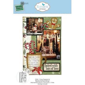 ELIZABETH CRAFT DESIGNS ELIZABETH CRAFT DESIGNS EVERYDAY MEMORIES COMFY COZY COZY SEASON & REINFORCEMENT STRIP DIE SET
