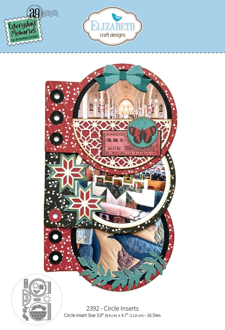 ELIZABETH CRAFT DESIGNS ELIZABETH CRAFT DESIGNS EVERYDAY MEMORIES COMFY COZY CIRCLE INSERTS DIE SET