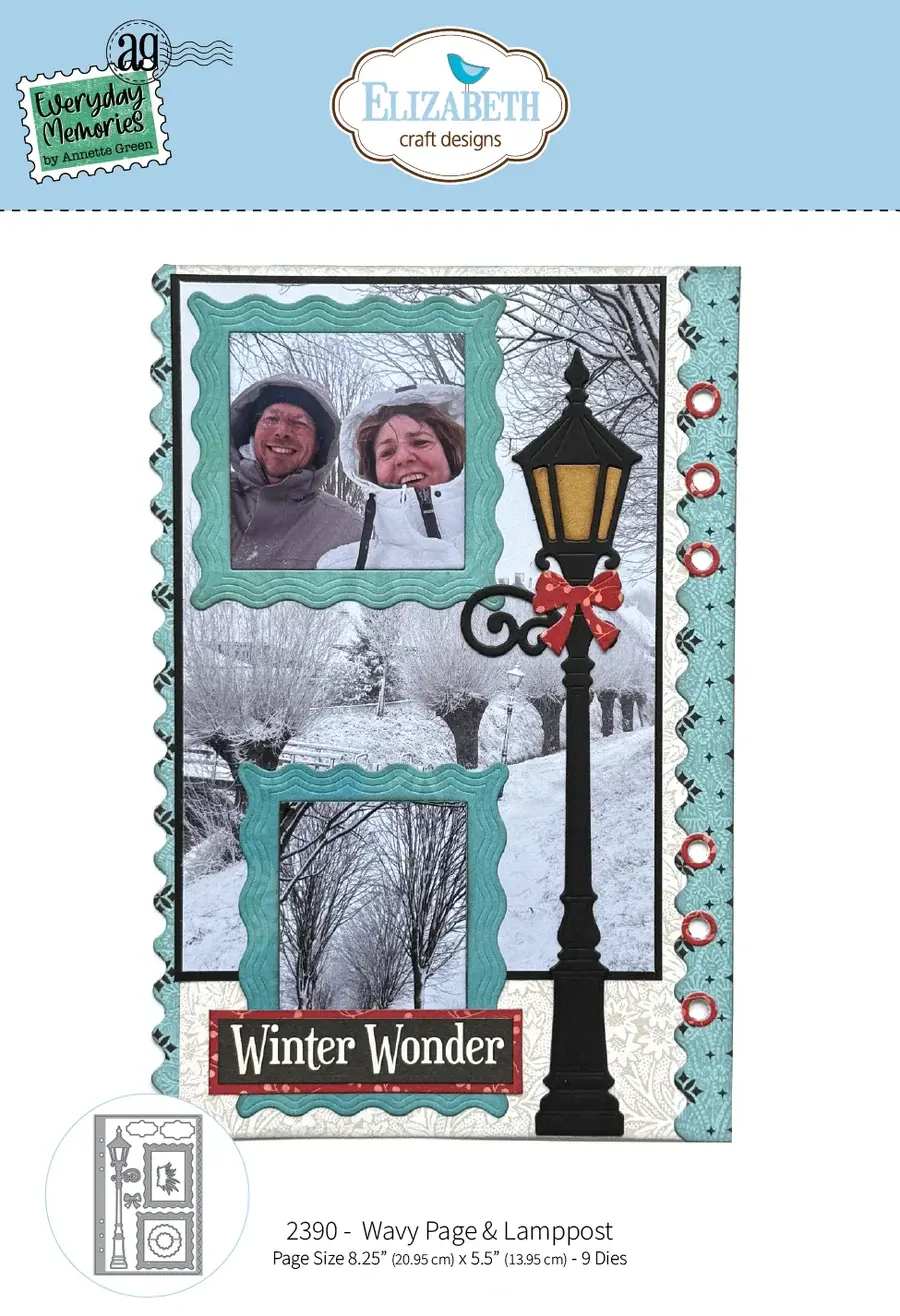 ELIZABETH CRAFT DESIGNS ELIZABETH CRAFT DESIGNS EVERYDAY MEMORIES COMFY COZY WAVY PAGE & LAMPPOST DIE SET