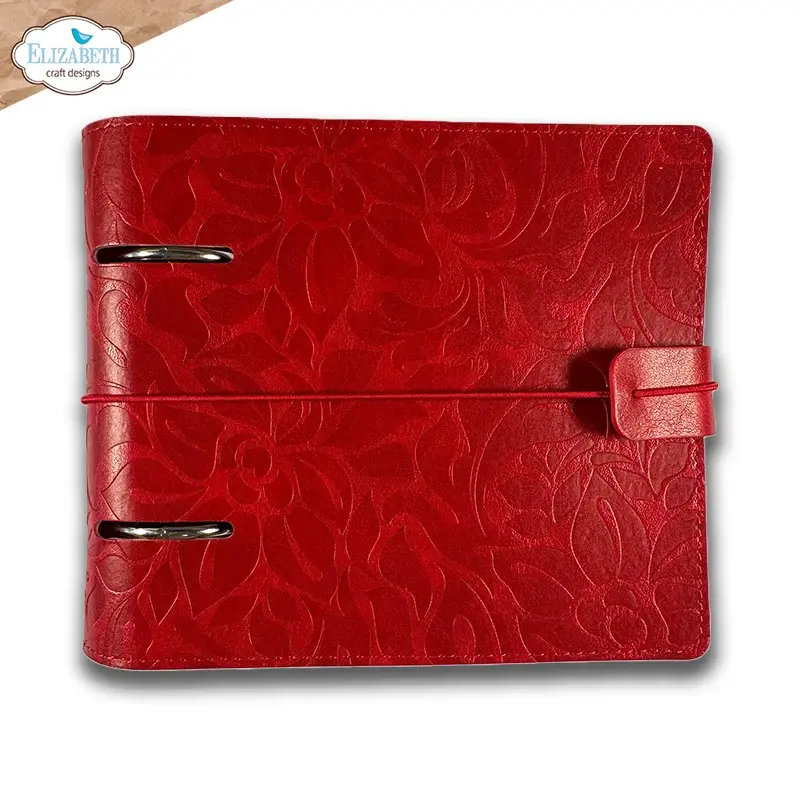 ELIZABETH CRAFT DESIGNS ELIZABETH CRAFT DESIGNS EVERYDAY MEMORIES MEMORY BINDER SQUARE PAGE FESTIVE RED EMBOSSED