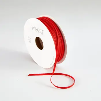 VIVANT TEXTURE RED NARROW RIBBON 1. YARD