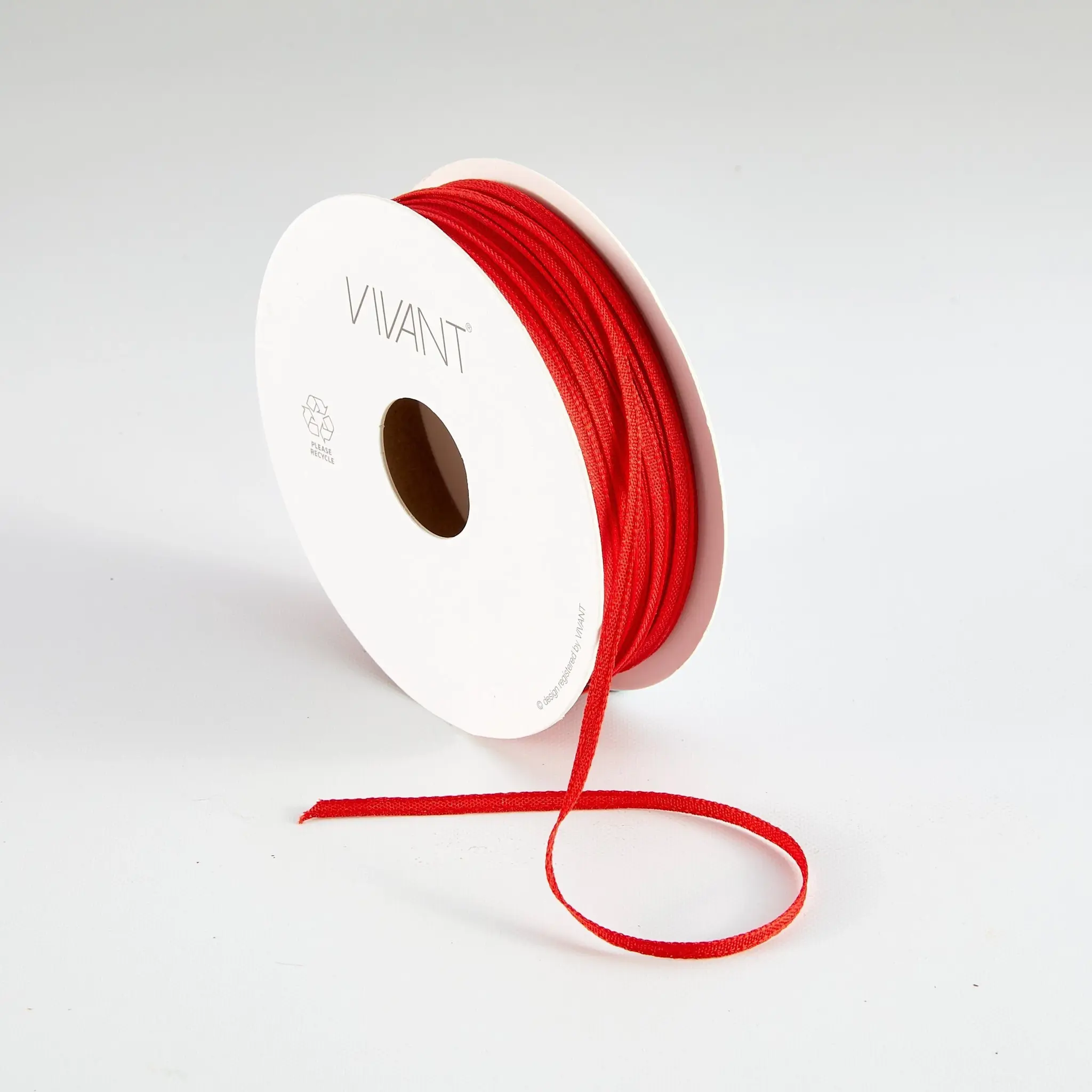 VIVANT TEXTURE RED NARROW RIBBON 1. YARD