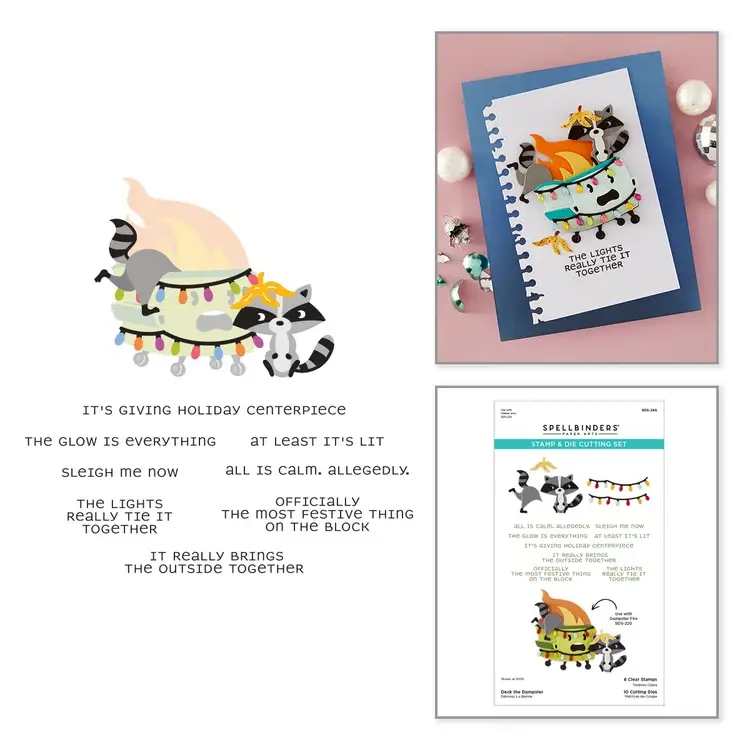 SPELLBINDERS SPELLBINDERS DECK THE DUMPSTER CLEAR STAMP & DIE SET