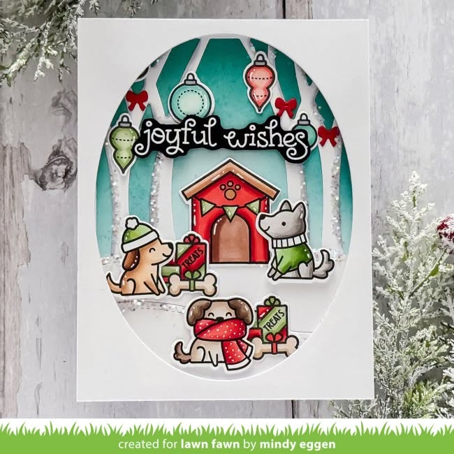 LAWN FAWN LAWN FAWN COZY DOGS CLEAR STAMP SET