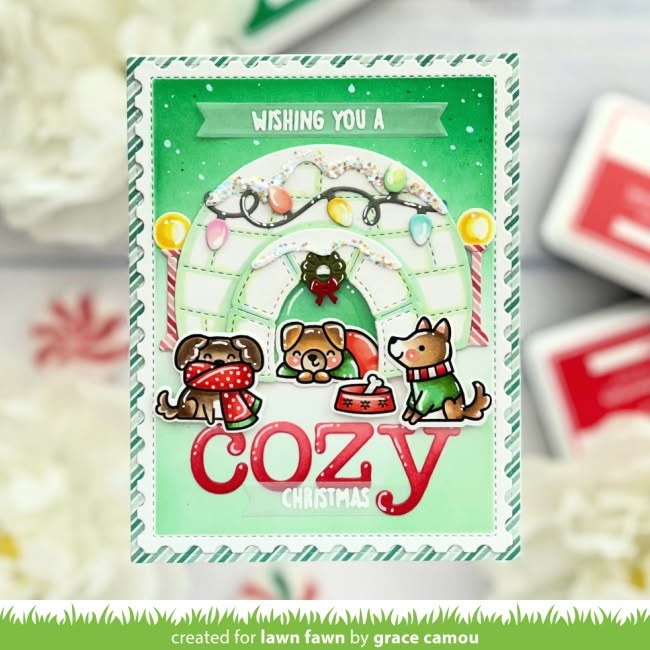 LAWN FAWN LAWN FAWN COZY DOGS CLEAR STAMP SET