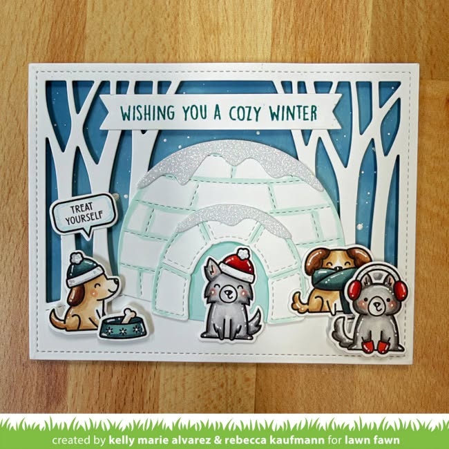 LAWN FAWN LAWN FAWN COZY DOGS CLEAR STAMP SET