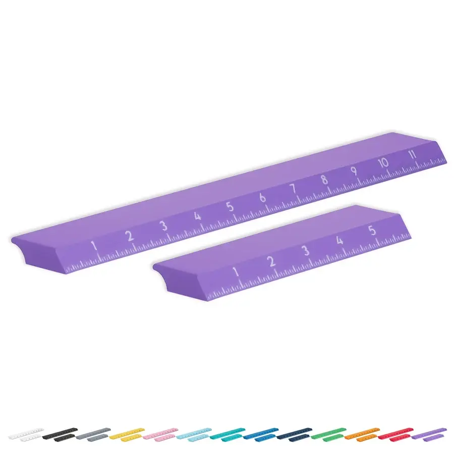GLASSBOARD STUDIO GLASSBOARD STUDIO PERIWINKLE PURPLE MEGAMAG RULERS 6 + 12 INCHES