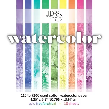 LDRS CREATIVE LDRS CREATIVE LETTERPRESS WATERCOLOR PAPER 10 SHEETS/PK