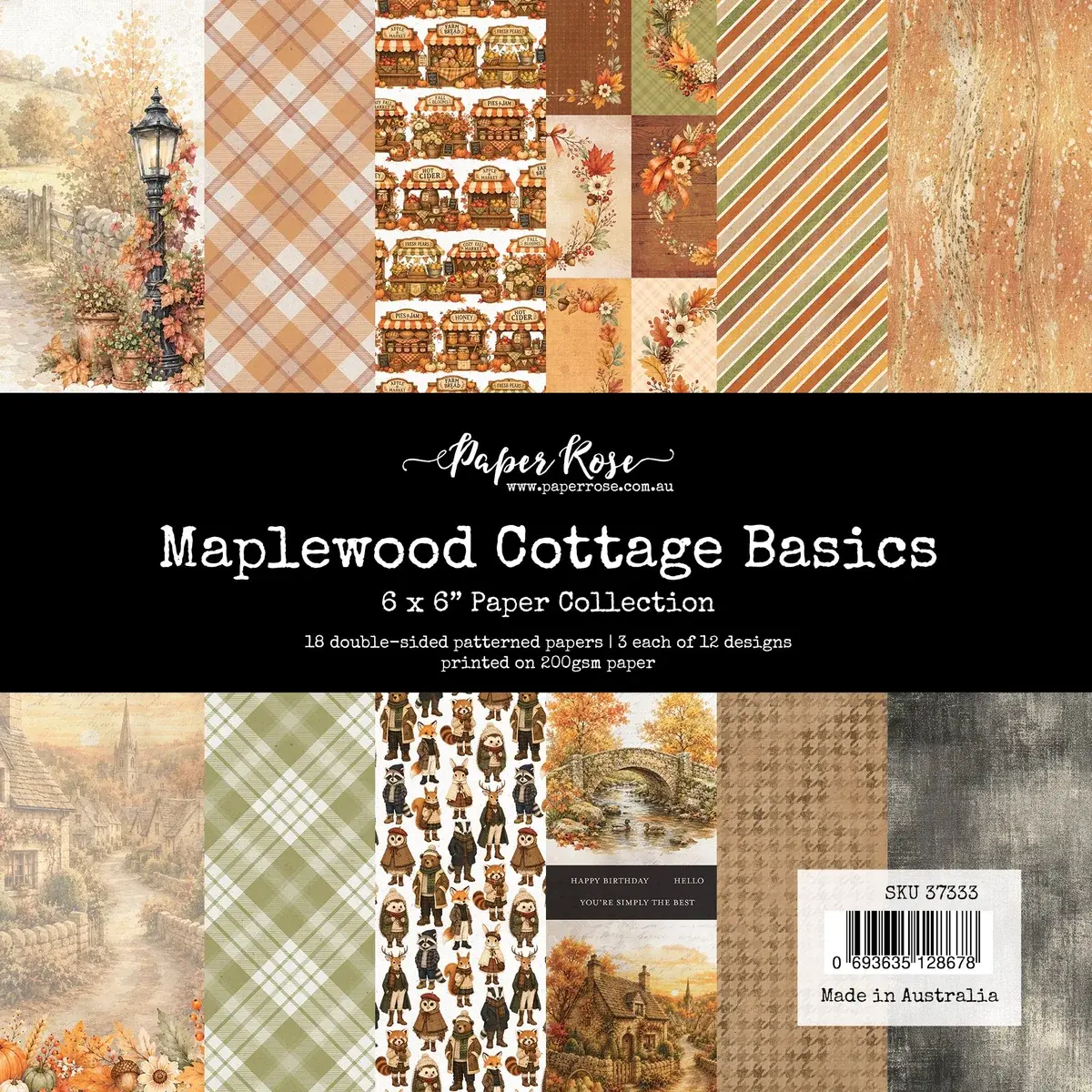 PAPER ROSE PAPER ROSE MAPLEWOOD COTTAGE 6x6 BASICS PAPER COLLECTION
