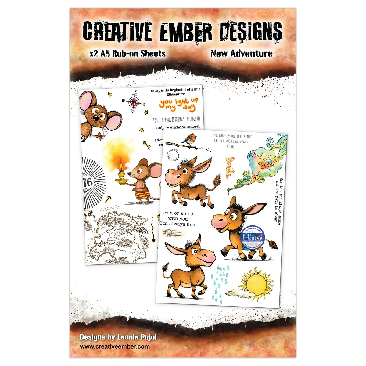 AALL & CREATE AALL & CREATE CREATIVE EMBER DESIGNS NEW ADVENTURE A5 RUB-ON SHEETS 2/PK