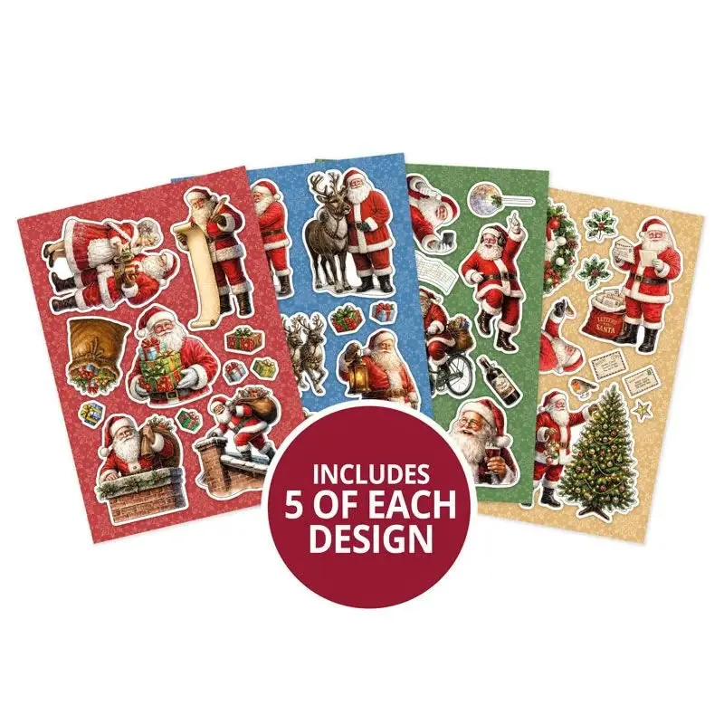 HUNKYDORY CRAFTS LTD. HUNKYDORY CELEBRATE WITH SANTA DELIGHTFUL DIE-CUTS A5 PAD