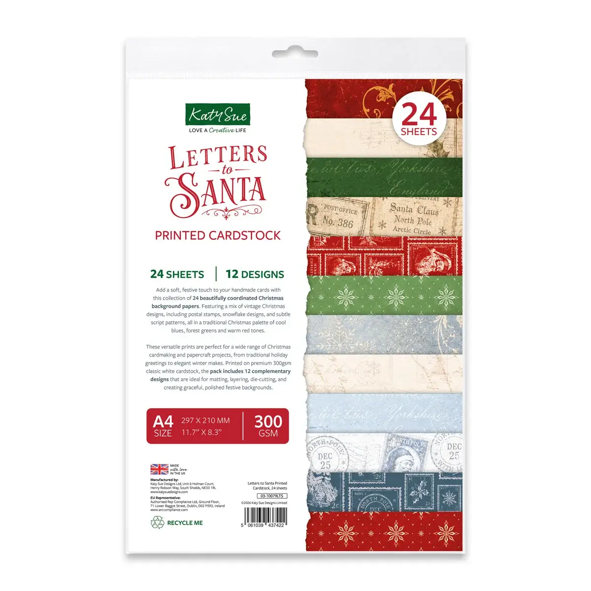 KATY SUE LETTERS TO SANTA CARDSTOCK 24/PK
