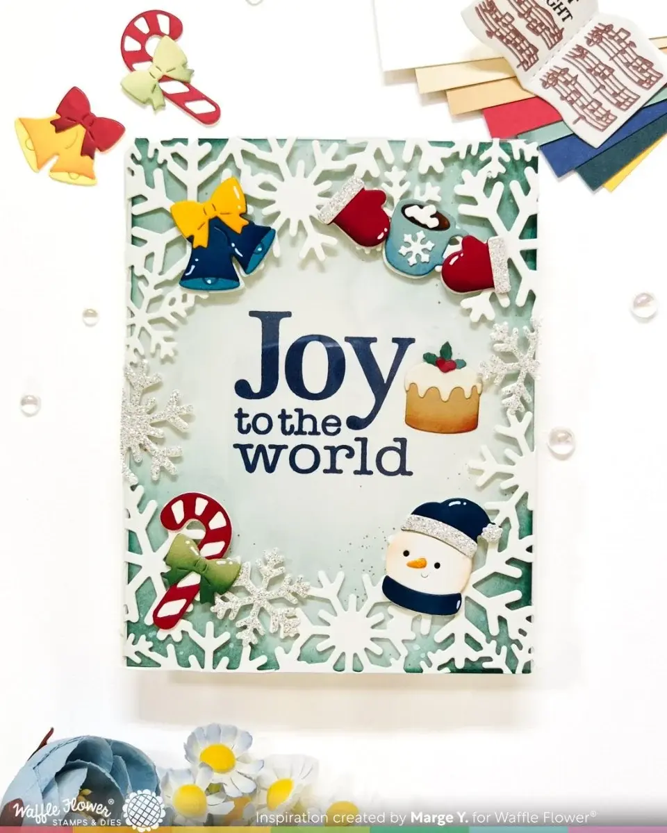 WAFFLE FLOWER WAFFLE FLOWER POSTAGE COLLAGE CHRISTMAS ICONS DIE SET