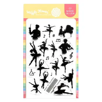 WAFFLE FLOWER WAFFLE FLOWER POSTAGE COLLAGE BALLERINA SILHOUETTES CLEAR STAMP SET