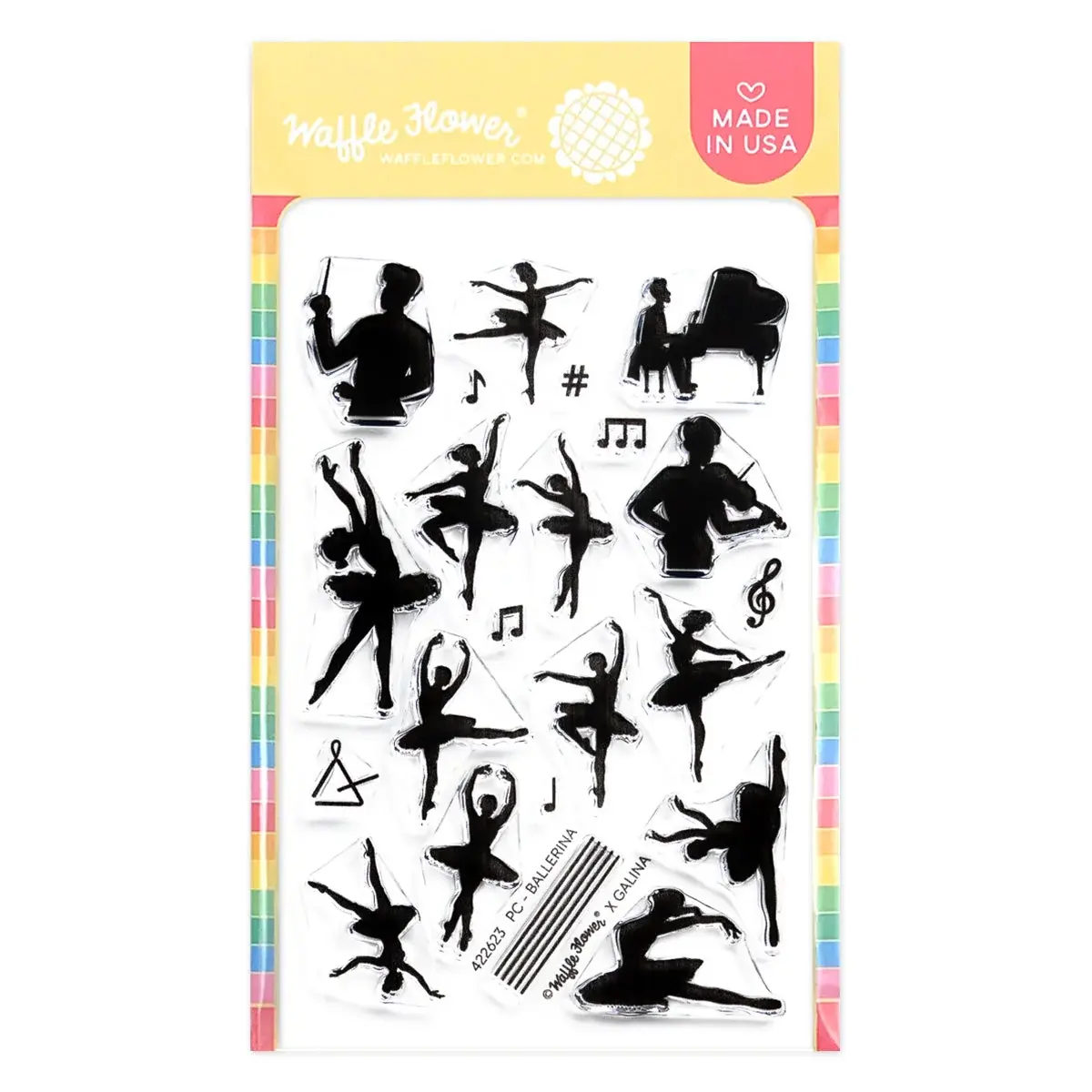 WAFFLE FLOWER WAFFLE FLOWER POSTAGE COLLAGE BALLERINA SILHOUETTES CLEAR STAMP SET