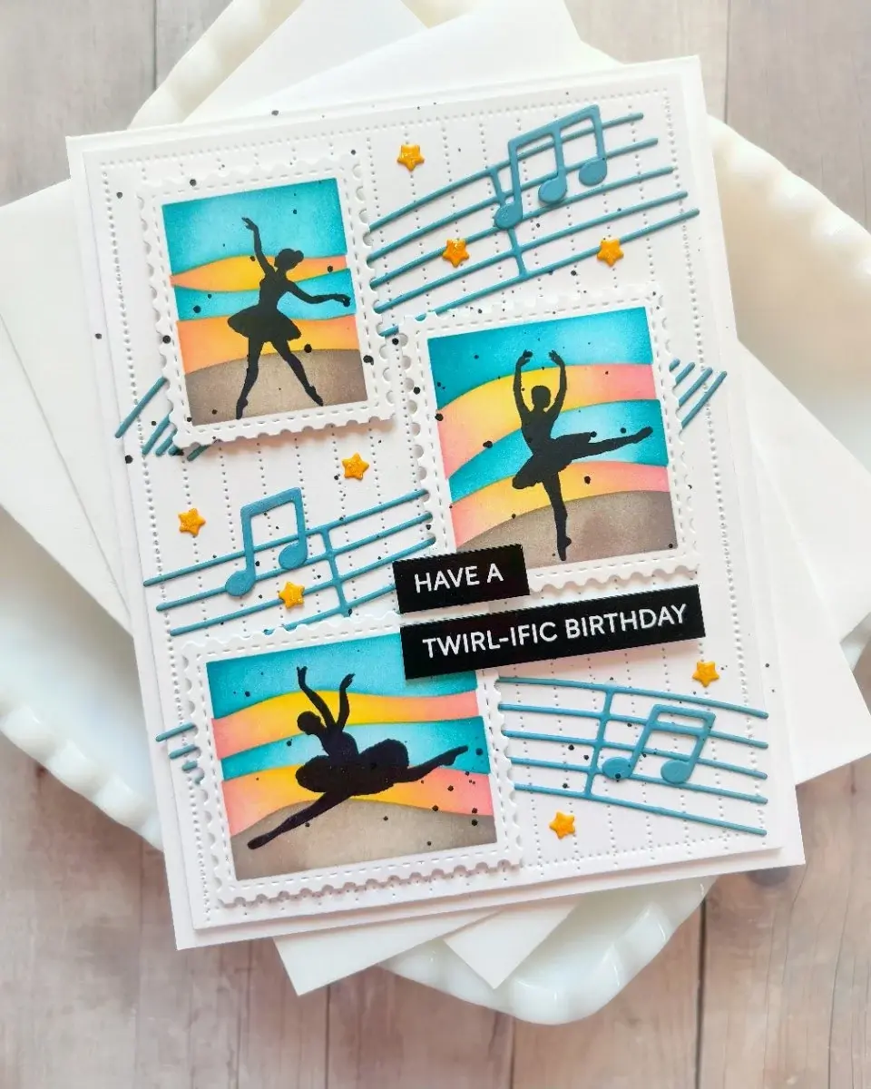 WAFFLE FLOWER WAFFLE FLOWER POSTAGE COLLAGE BALLERINA SILHOUETTES CLEAR STAMP SET