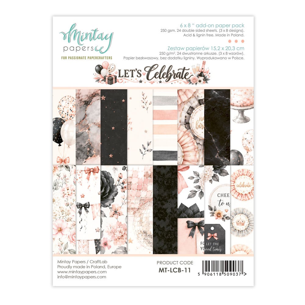 MINTAY MINTAY LET'S CELEBRATE 6x8 ADD-ON PAPER PAD 24 SHEETS