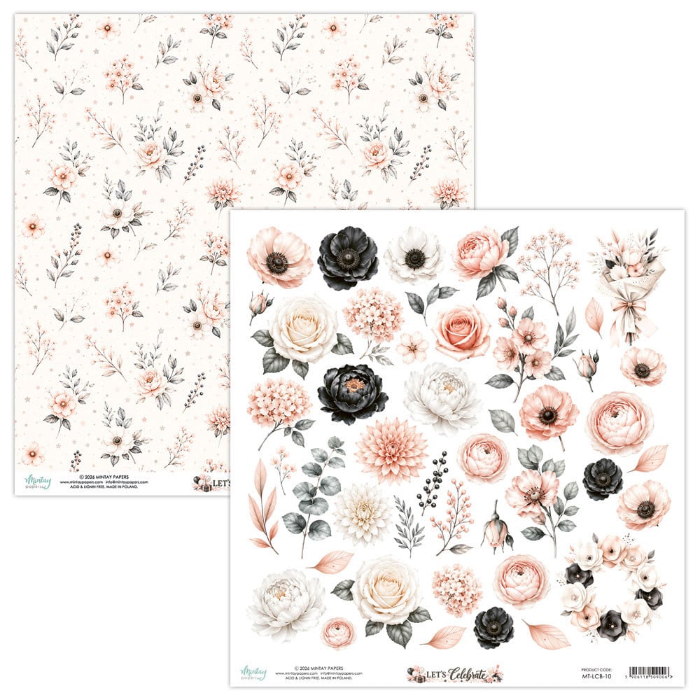 MINTAY MINTAY LET'S CELEBRATE FLORA 12x12 CARDSTOCK