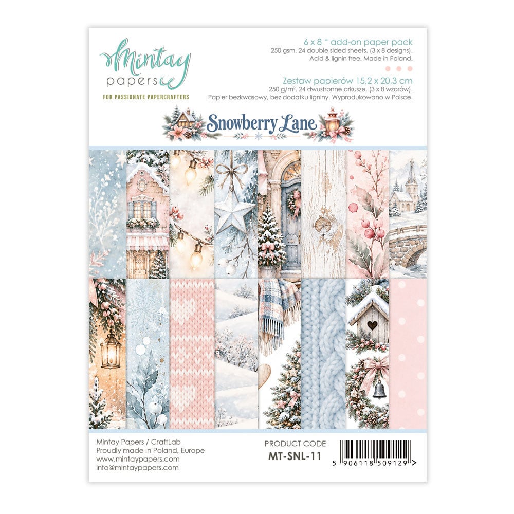 MINTAY MINTAY SNOWBERRY LANE 6x8 ADD-ON PAPER PAD 24 SHEETS