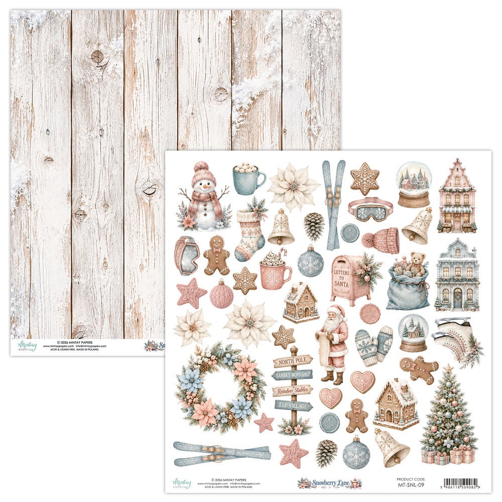 MINTAY MINTAY SNOWBERRY LANE ELEMENTS 12x12 CARDSTOCK
