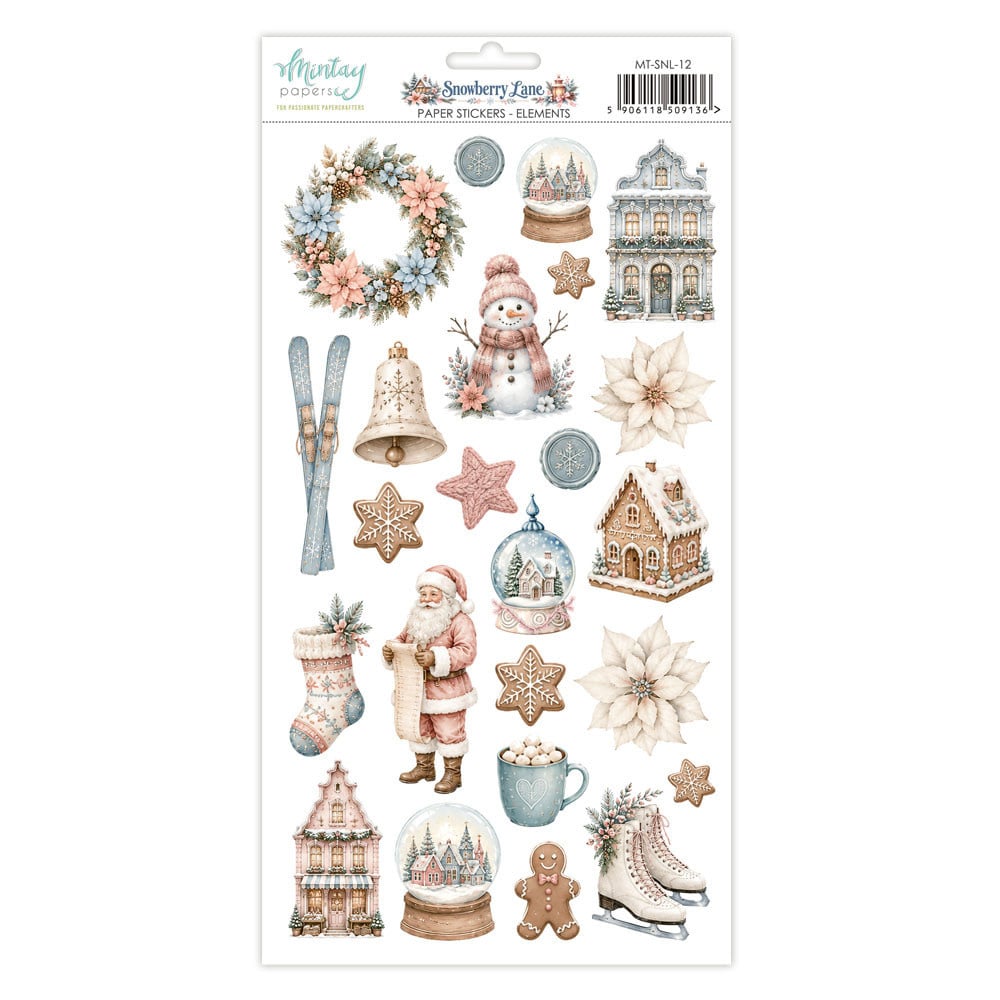 MINTAY MINTAY SNOWBERRY LANE 6x12 PAPER STICKERS - ELEMENTS