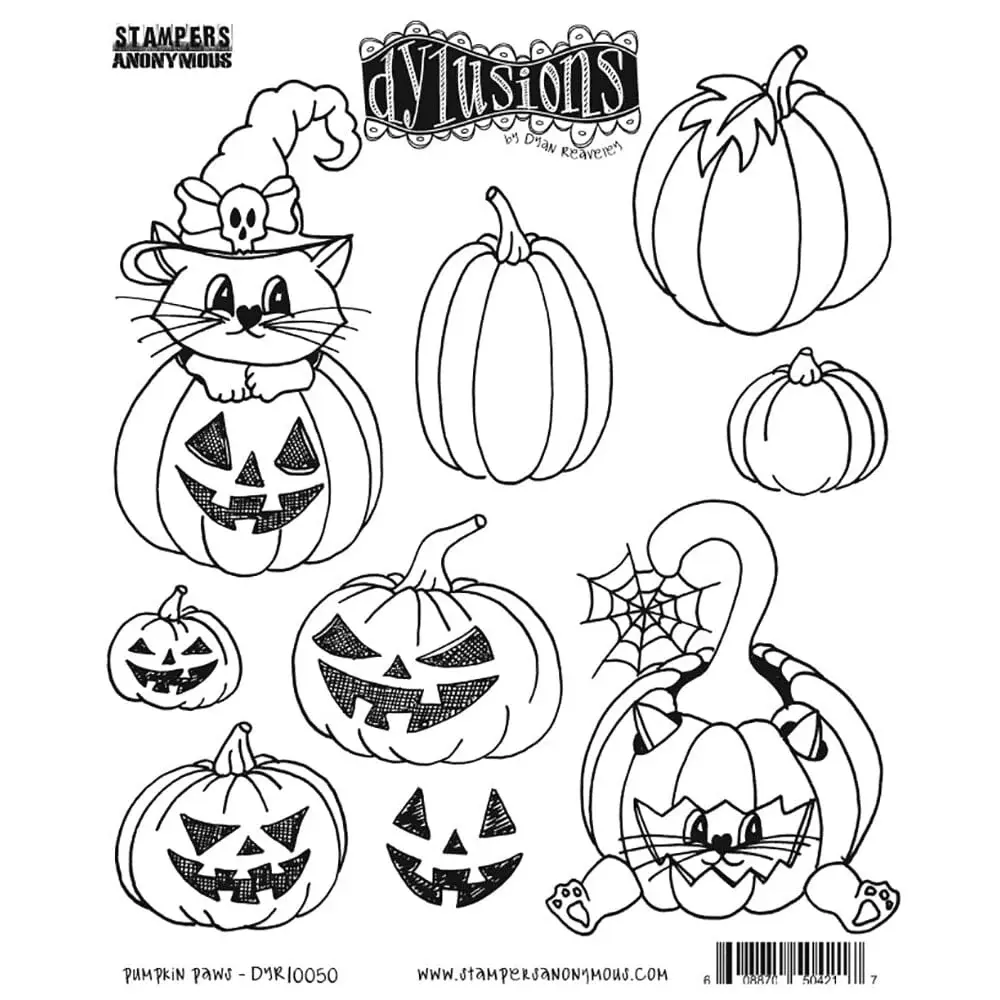 RANGER DYAN REAVELEY DYLUSIONS PUMPKIN PAWS CLING STAMP SET