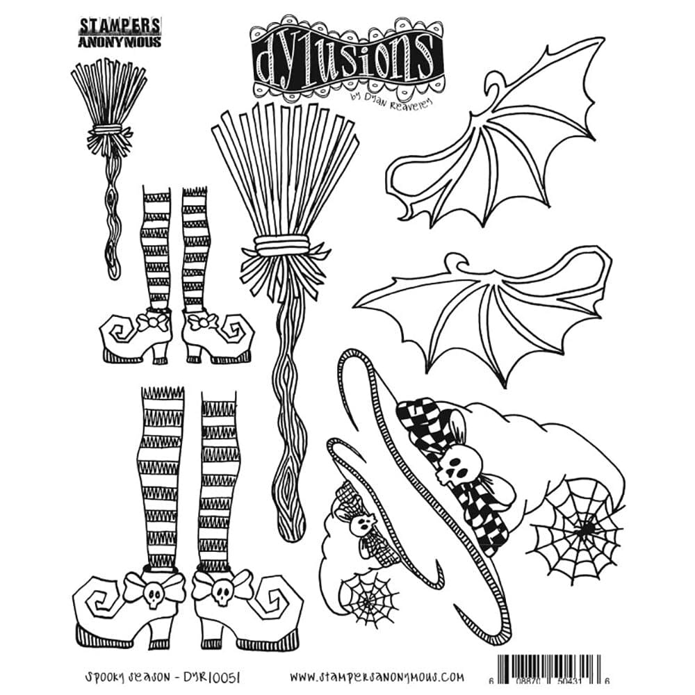 RANGER DYAN REAVELEY DYLUSIONS SPOOKY SEASON CLING STAMP SET