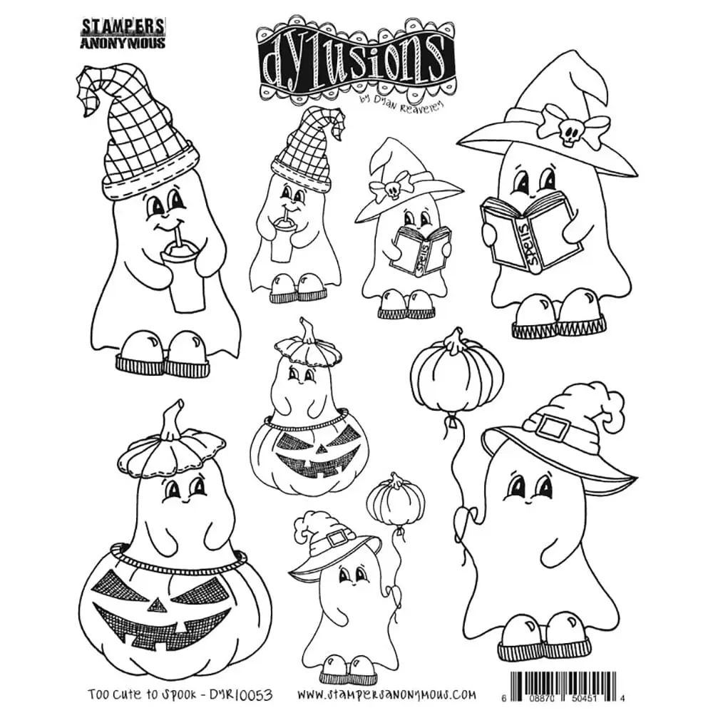 RANGER DYAN REAVELEY DYLUSIONS TOO CUTE TO SPOOK CLING STAMP SET