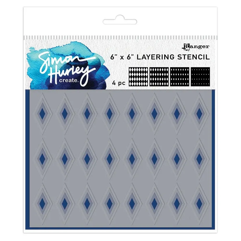 RANGER RANGER SIMON HURLEY DIAMONDS 6x6 LAYERING STENCIL SET
