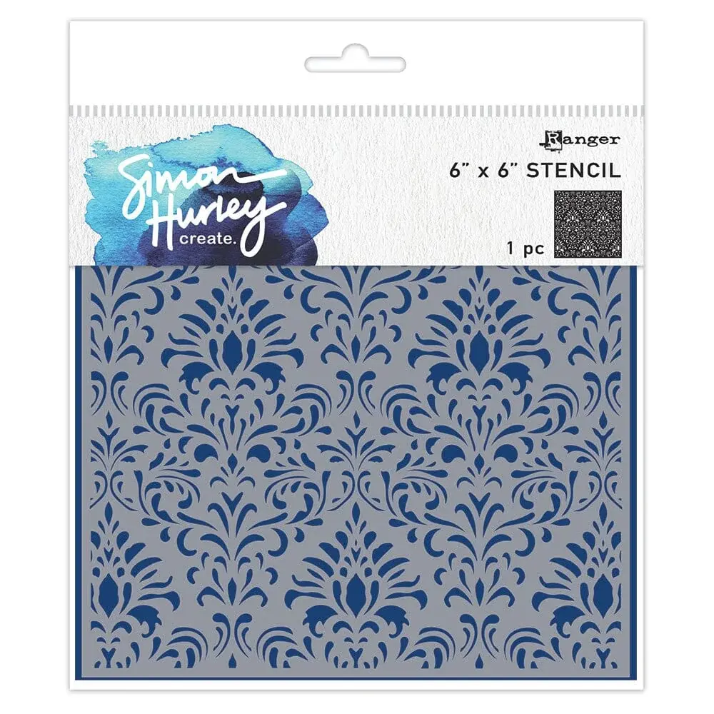 RANGER RANGER SIMON HURLEY DAMASK 6x6 STENCIL