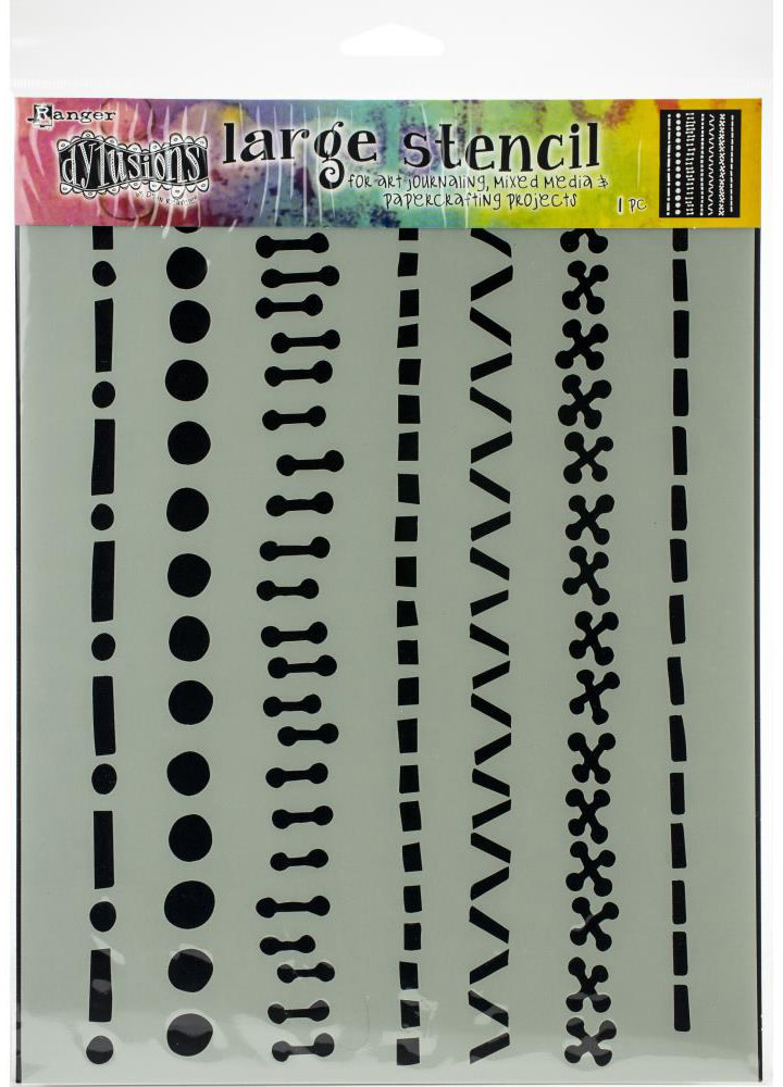 RANGER DYLUSIONS STENCIL A STITCH IN TIME LARGE 9x12