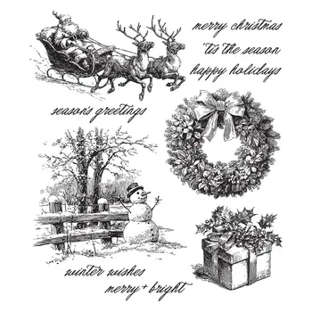 STAMPERS ANONYMOUS STAMPERS ANONYMOUS TIM HOLTZ CHRISTMAS SPIRIT CLING STAMP SET