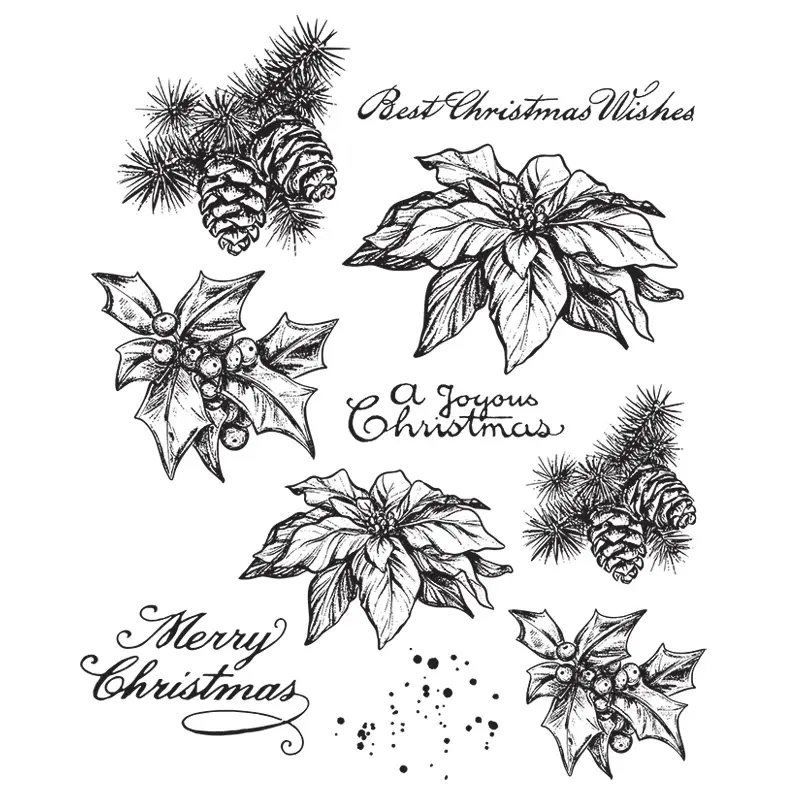 STAMPERS ANONYMOUS STAMPERS ANONYMOUS TIM HOLTZ HOLIDAY BOTANICAL CLING STAMP SET