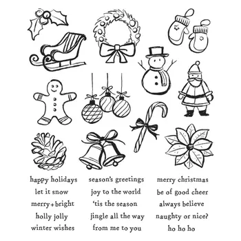 STAMPERS ANONYMOUS STAMPERS ANONYMOUS TIM HOLTZ CHRISTMAS DOODLES CLING STAMP SET