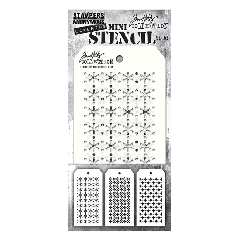 STAMPERS ANONYMOUS STAMPERS ANONYMOUS TIM HOLTZ MINI LAYERING STENCIL SET #63 3/PK