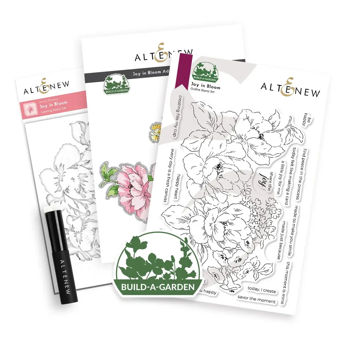 ALTENEW ALTENEW BUILD-A-GARDEN: JOY IN BLOOM CLEAR STAMP, DIE SET AND STENCIL SET BUNDLE