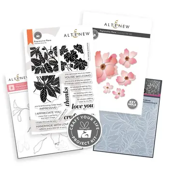 ALTENEW ALTENEW CRAFT YOUR LIFE PROJECT KIT: EXPRESSIVE FLORA CLEAR STAMP, STENCIL SET, 3D EMBOSSING FOLDER AND DIE SET BUNDLE