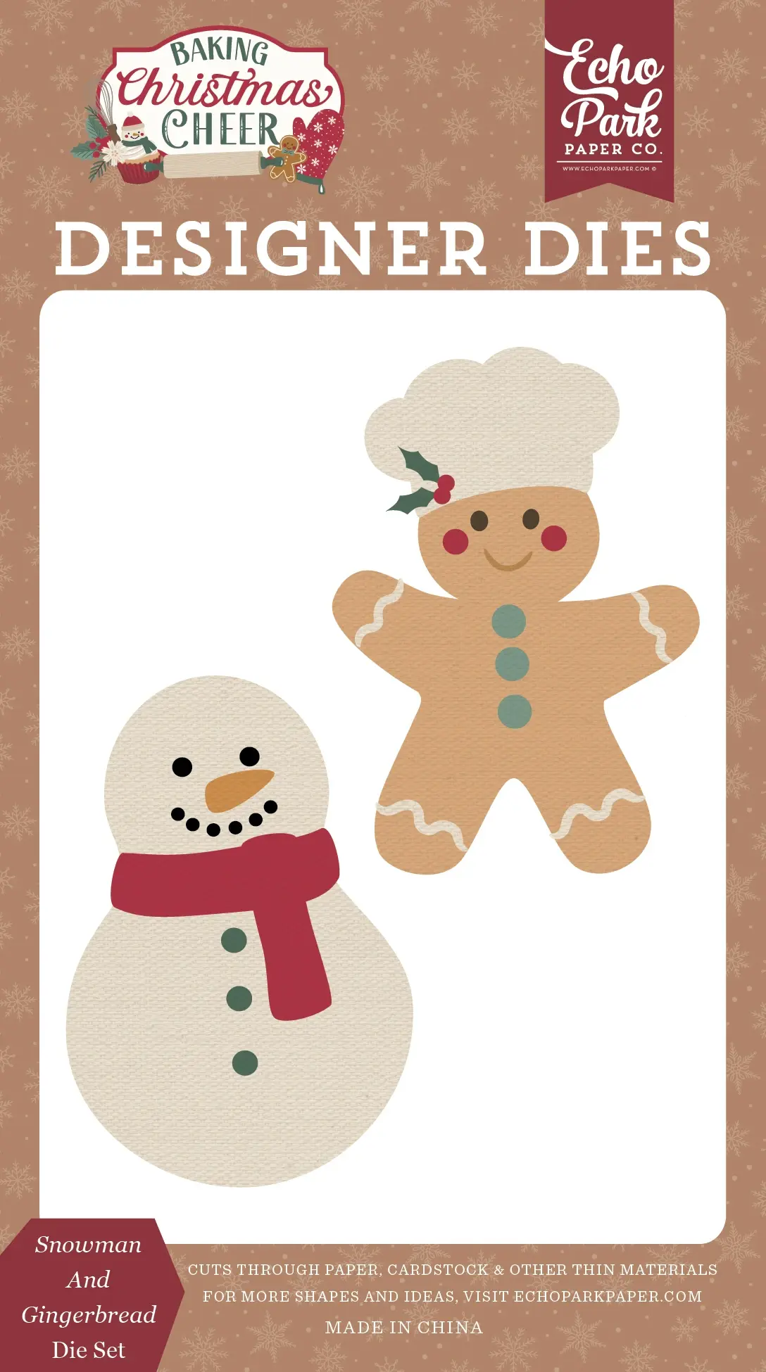 ECHO PARK PAPER ECHO PARK BAKING CHRISTMAS CHEER SNOWMAN AND GINGERBREAD DIE SET